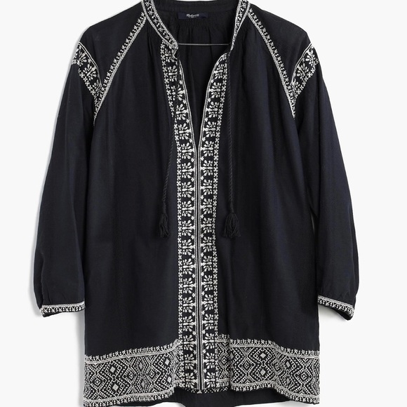 Madewell Embroidered Camelia Tassel Top - Picture 2 of 12